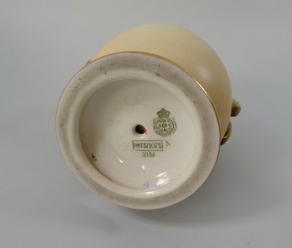 Royal Worcester porcelain vase. Thistles. Dated 1901. View XI