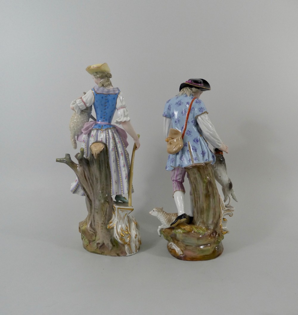 Pair Meissen porcelain figures, c. 1870. View II