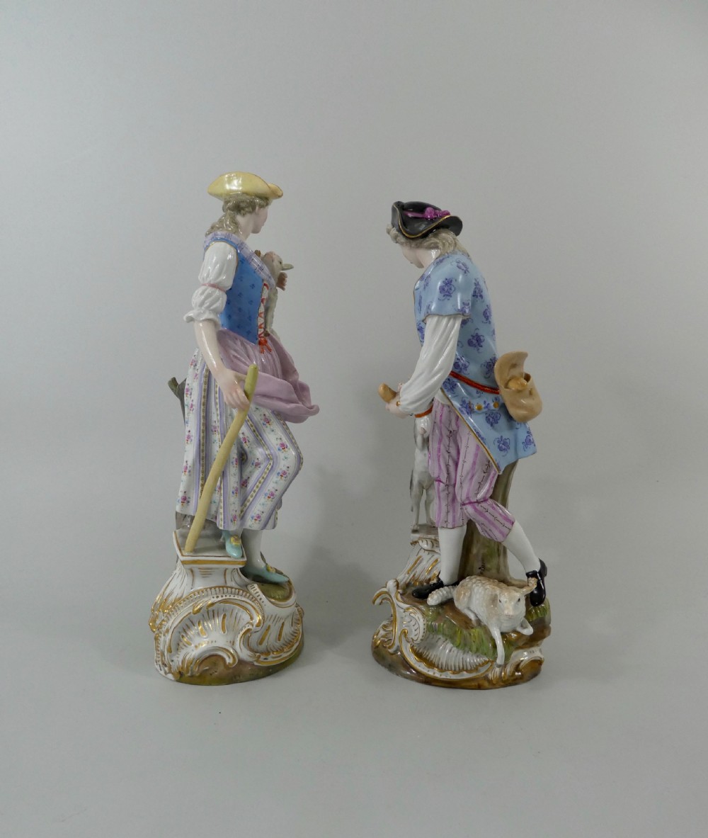 Pair Meissen porcelain figures, c. 1870. View III