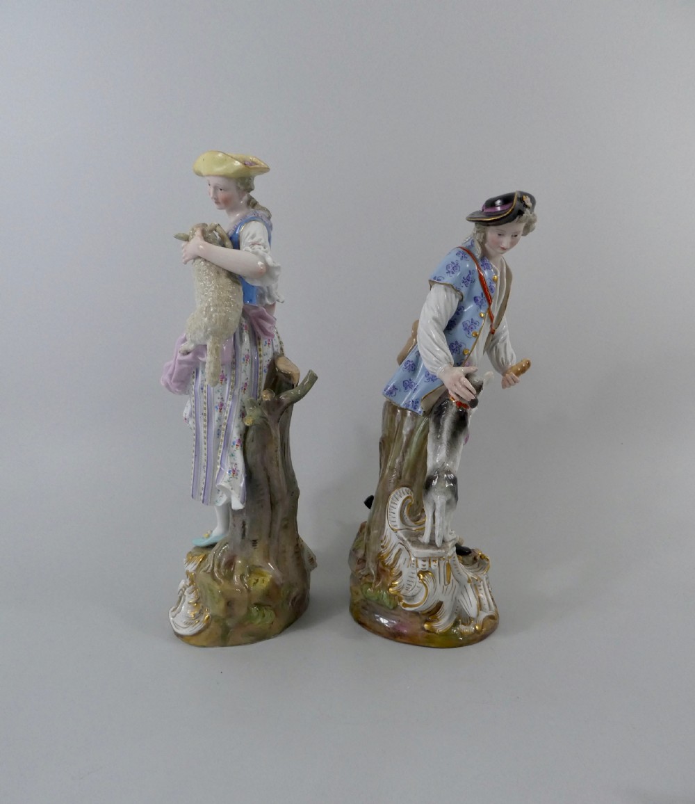 Pair Meissen porcelain figures, c. 1870. View IV