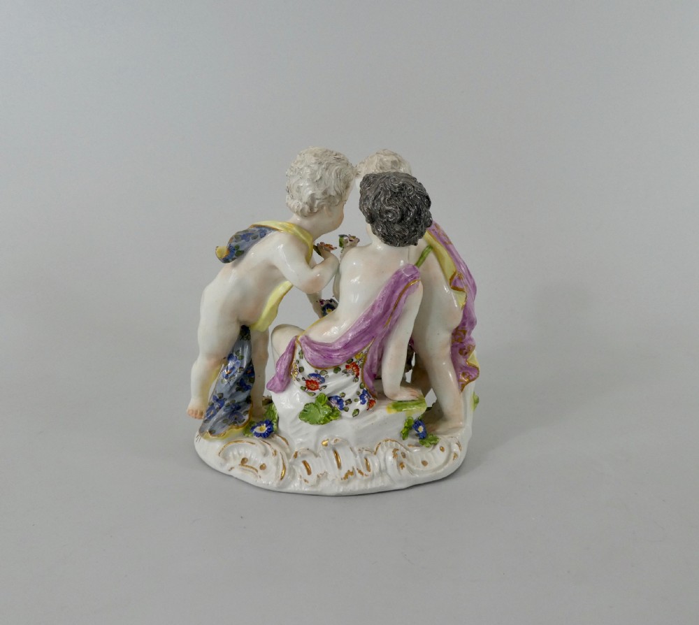 Meissen group of Putti gathering flowers, c. 1740. View III