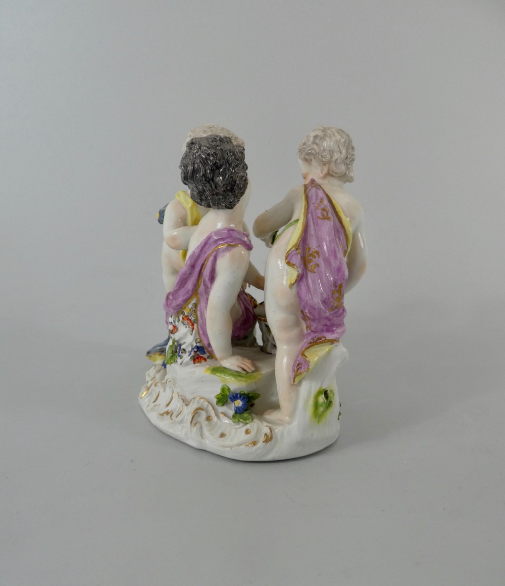 Meissen group of Putti gathering flowers, c. 1740. View IV