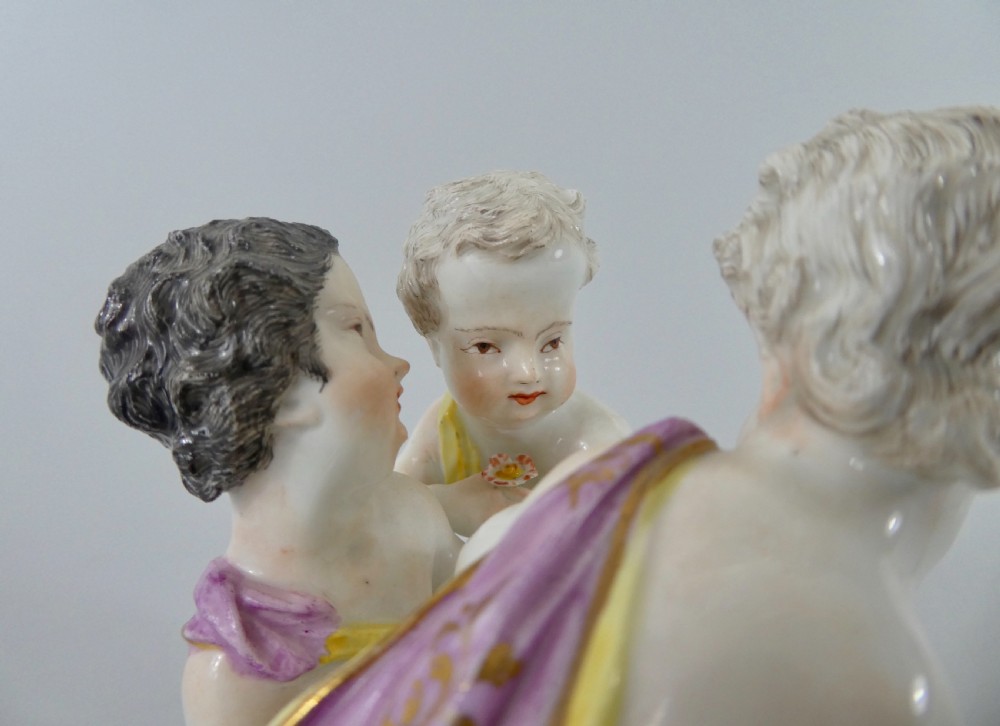 Meissen group of Putti gathering flowers, c. 1740. View V