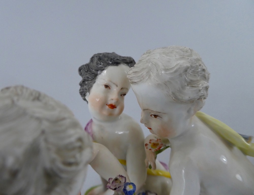 Meissen group of Putti gathering flowers, c. 1740. View VI