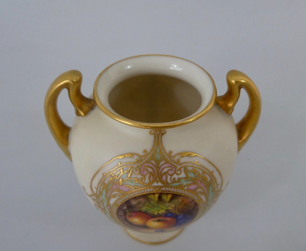 Royal Worcester vase & cover. William Bee, dated 1922. View IX