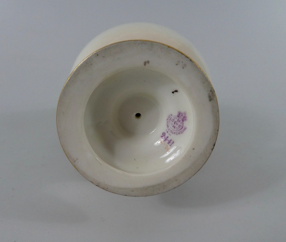 Royal Worcester porcelain ewer, Roses, dated 1919. View XI