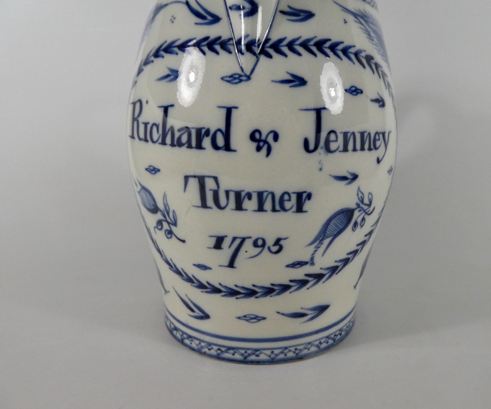 Liverpool pearlware jug, dated 1795. View II