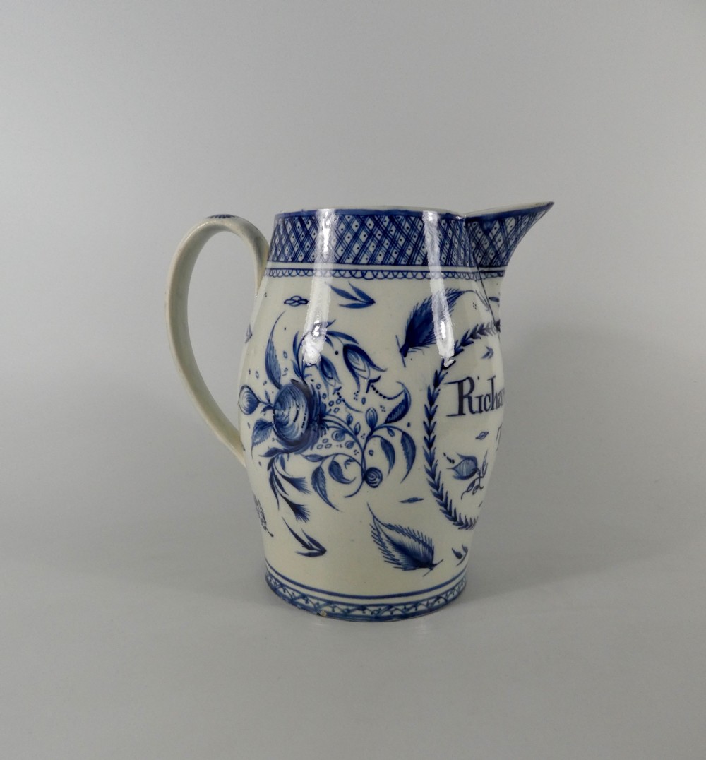 Liverpool pearlware jug, dated 1795. View III