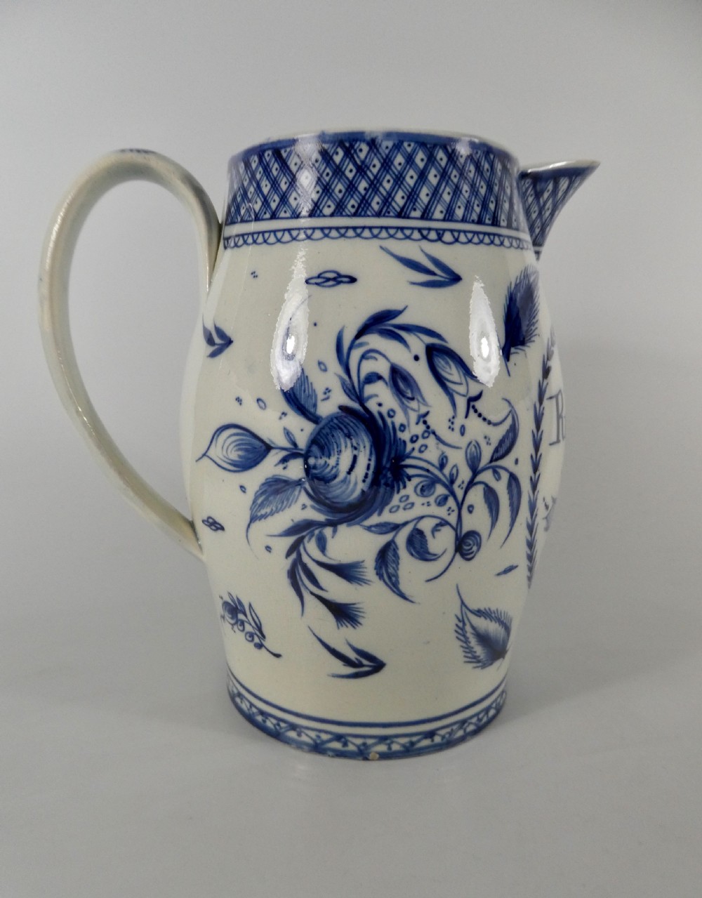 Liverpool pearlware jug, dated 1795. View IV