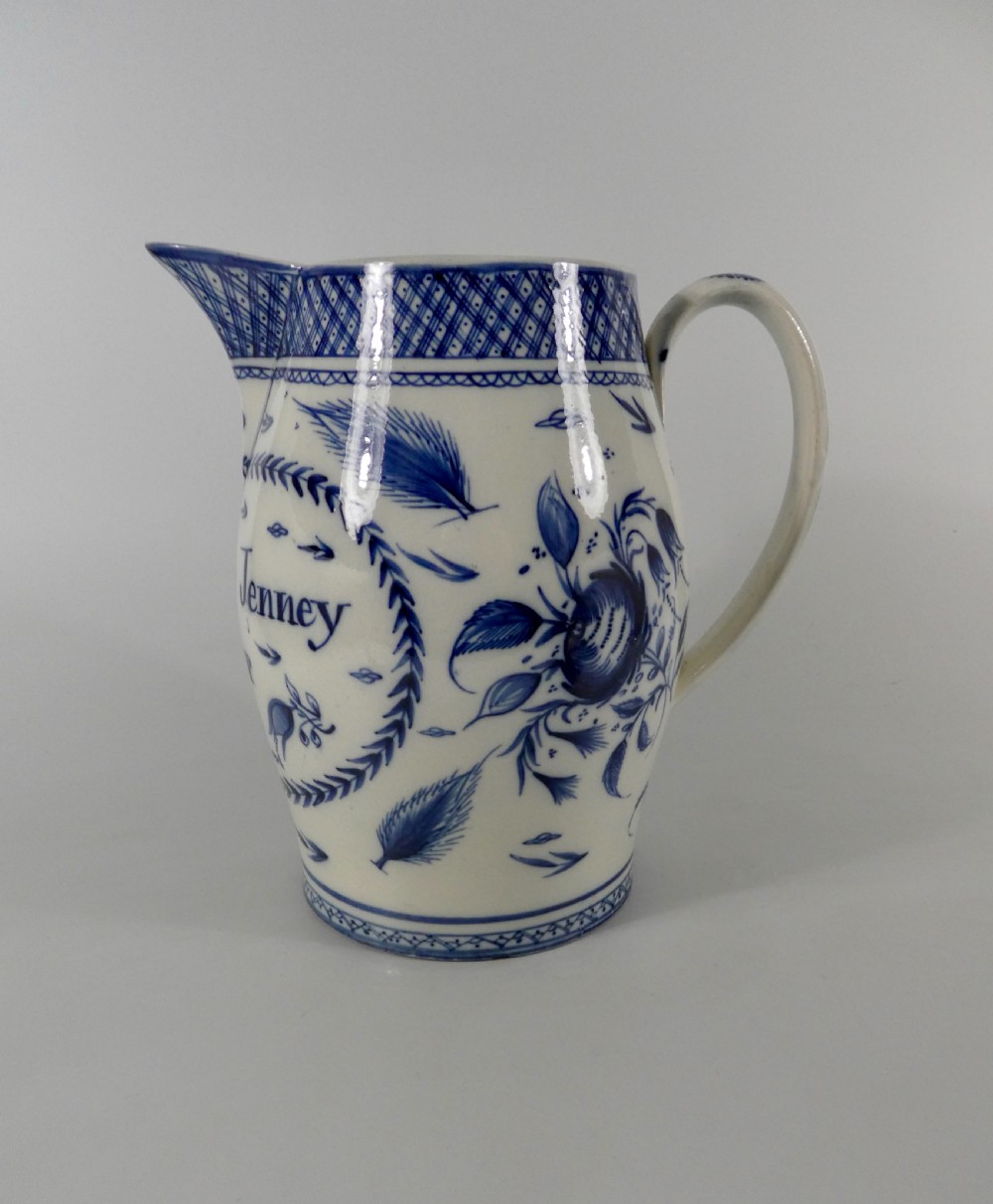 Liverpool pearlware jug, dated 1795. View VIII