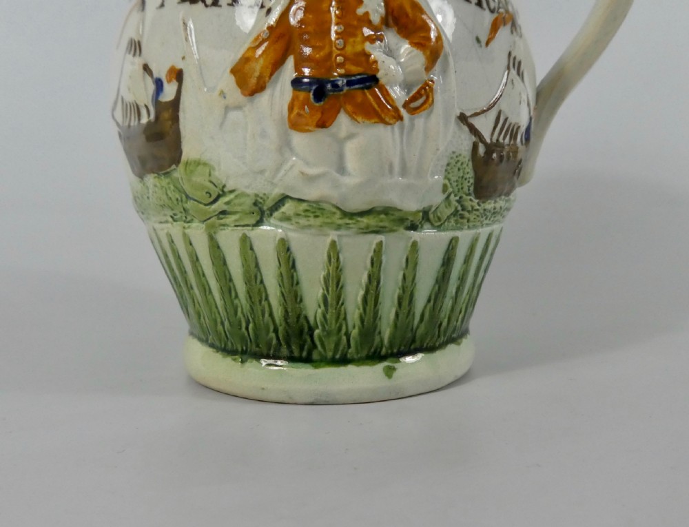 Prattware pottery jug, ‘Admiral Duncan, c. 1798. View III