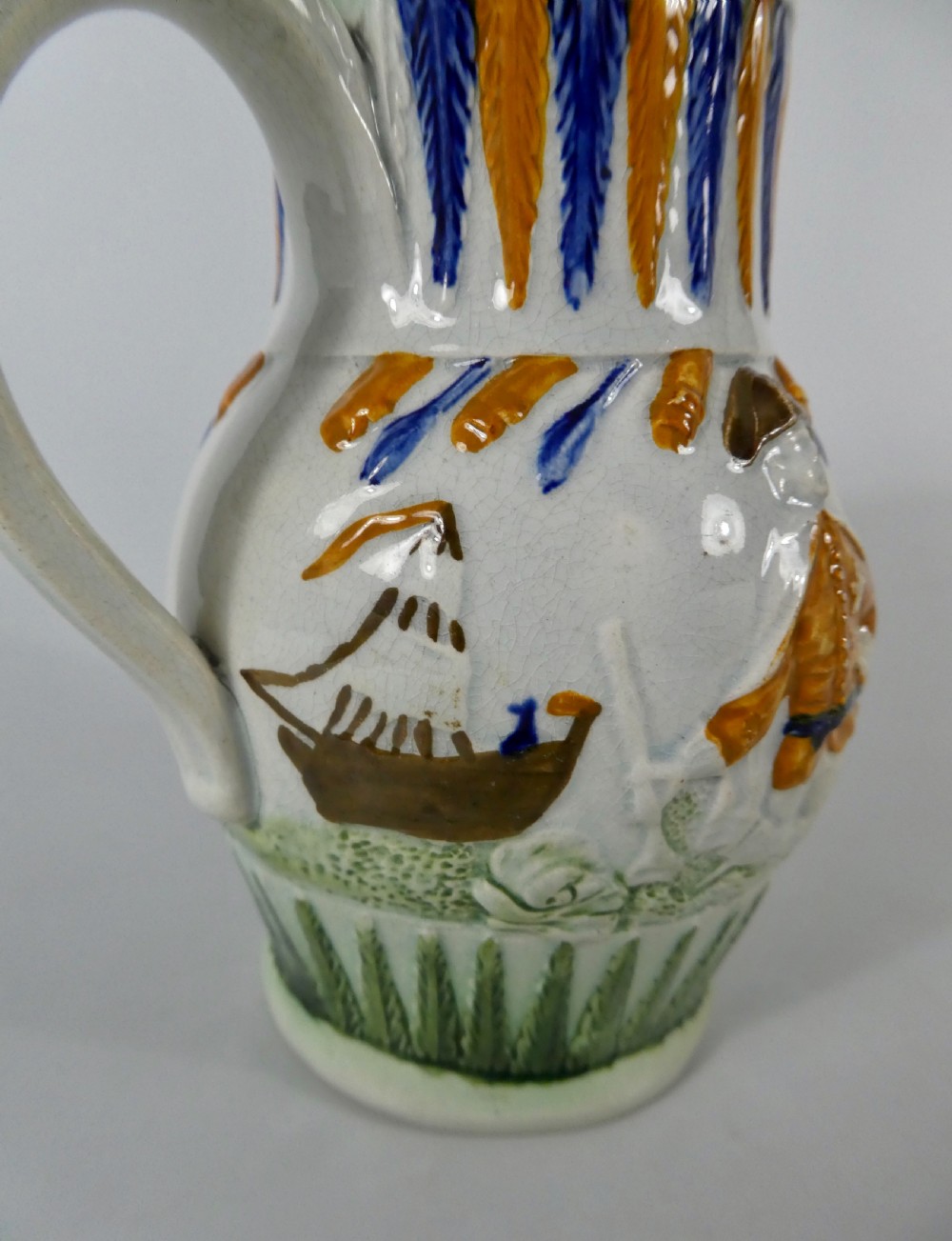 Prattware pottery jug, ‘Admiral Duncan, c. 1798. View VII