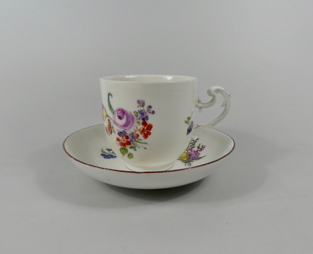 Meissen porcelain cup and saucer, c.1740. View VI