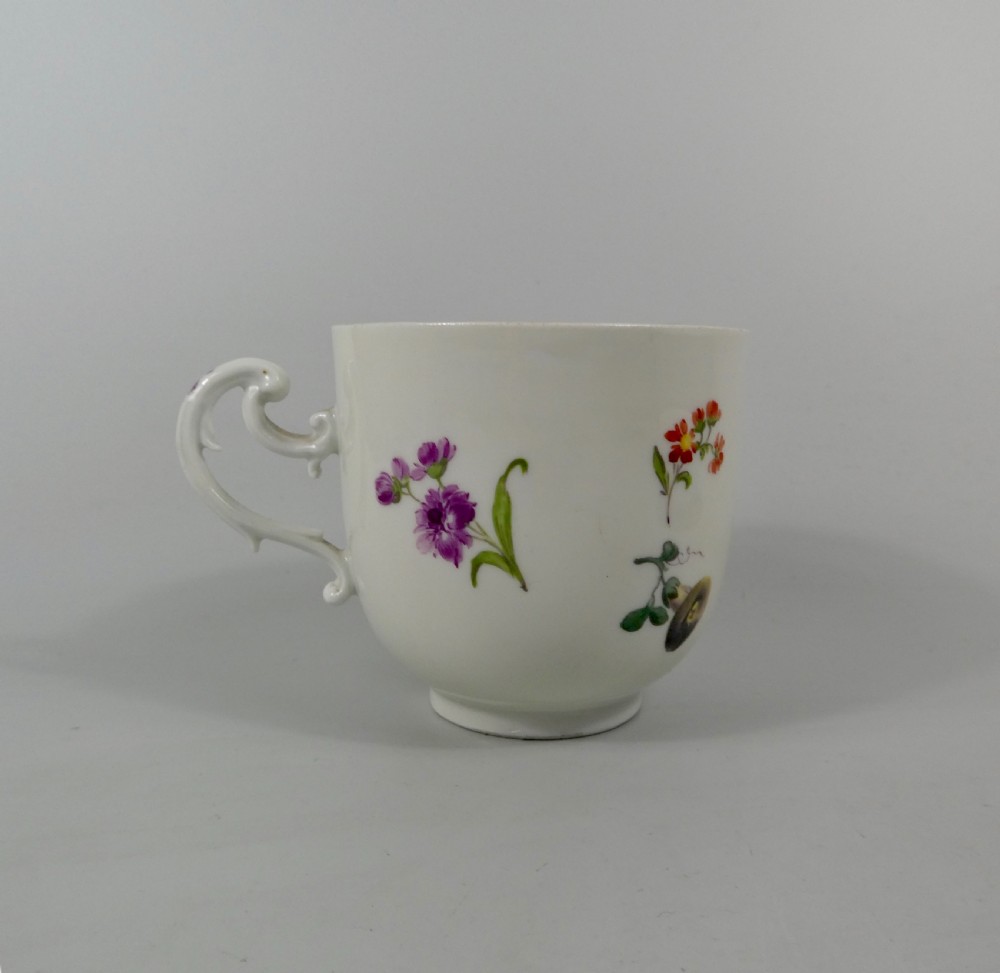 Meissen porcelain cup and saucer, c.1740. View IX