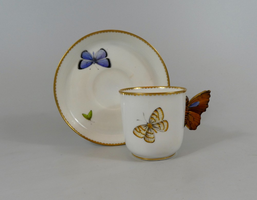 Royal Worcester ‘Butterfly’ cup and saucer, dated 1880.