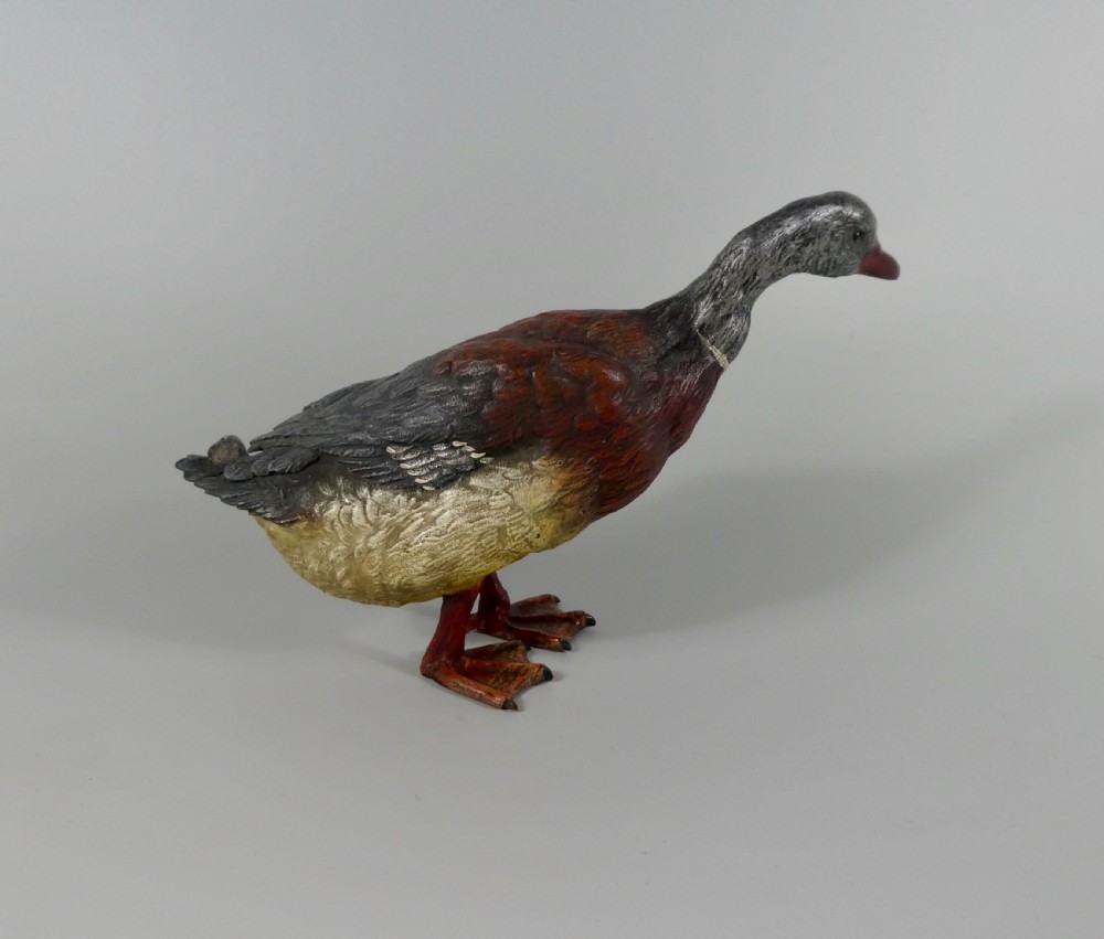 Austrian cold painted bronze duck, c. 1910. View III