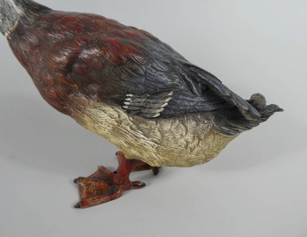 Austrian cold painted bronze duck, c. 1910. View IV