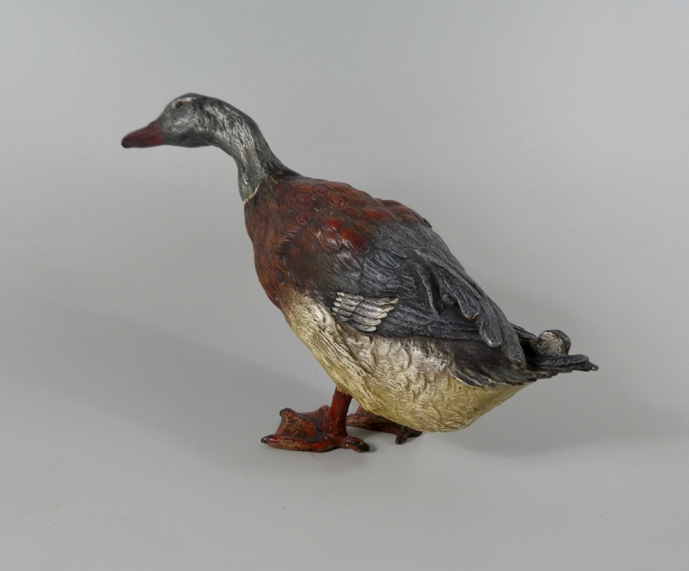 Austrian cold painted bronze duck, c. 1910. View VIII