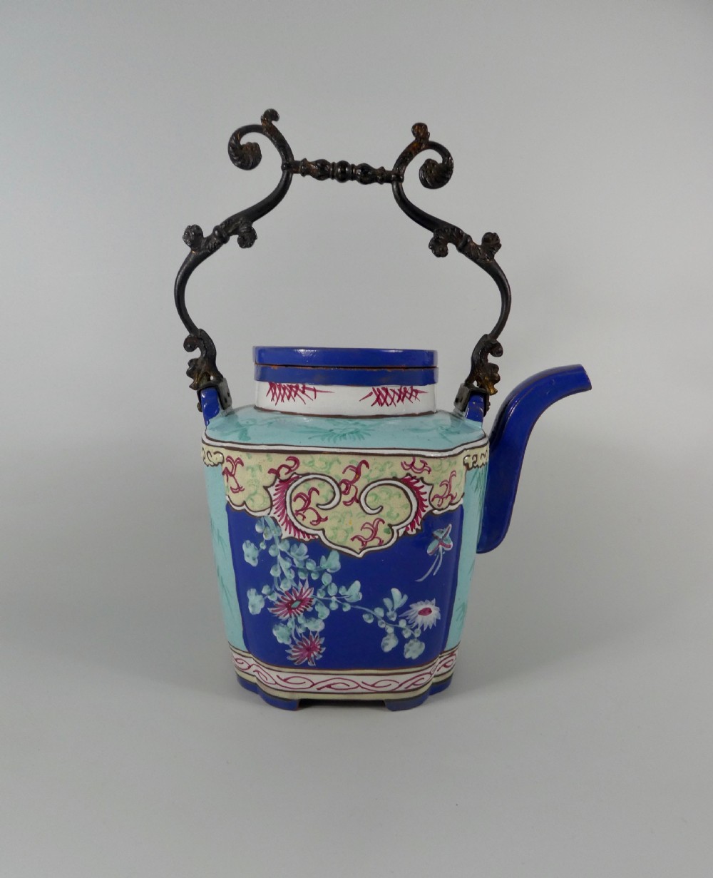 Chinese Yixing enamelled teapot, c.1850. Qing Dynasty.