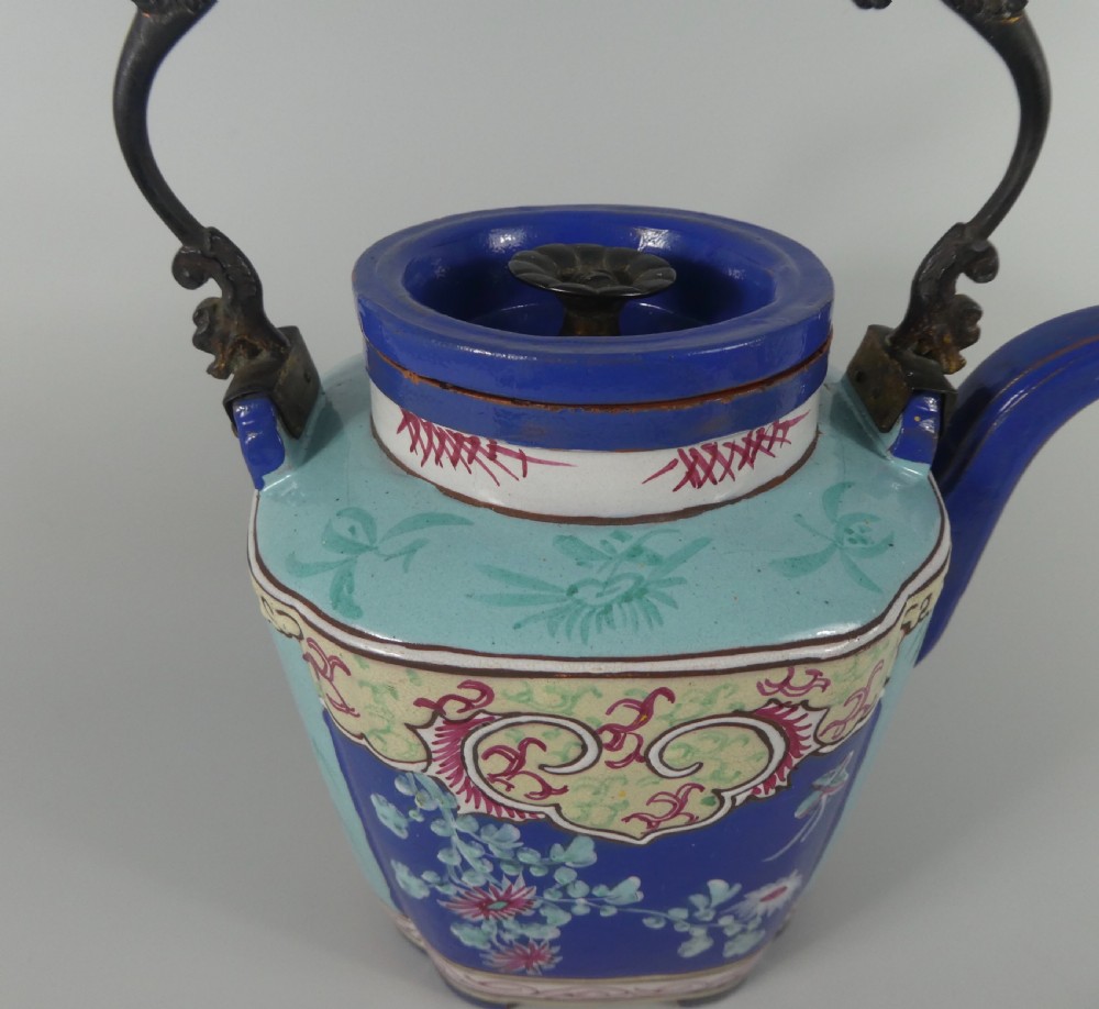 Chinese Yixing enamelled teapot, c.1850. Qing Dynasty. View III