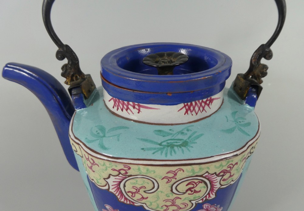 Chinese Yixing enamelled teapot, c.1850. Qing Dynasty. View VIII