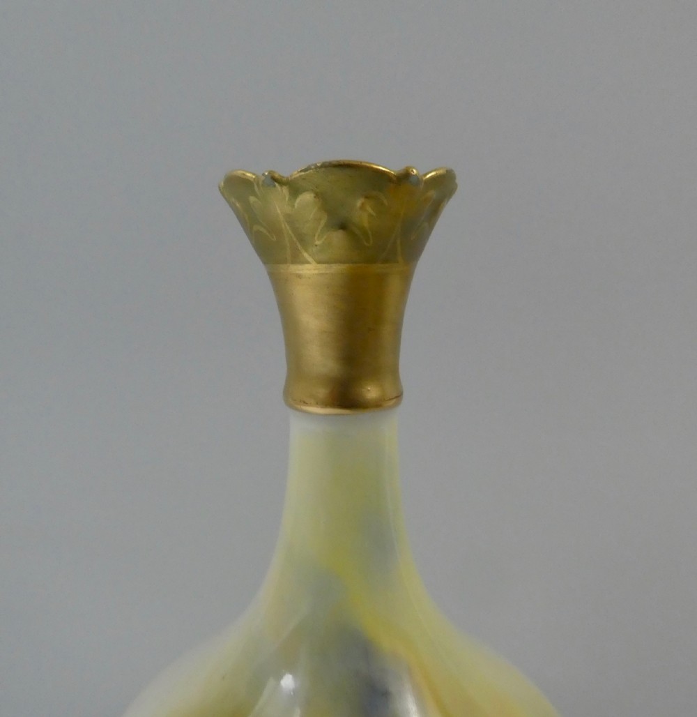 Royal Worcester porcelain vase. Sheep, by Harry Davis, dated 1914. View VII