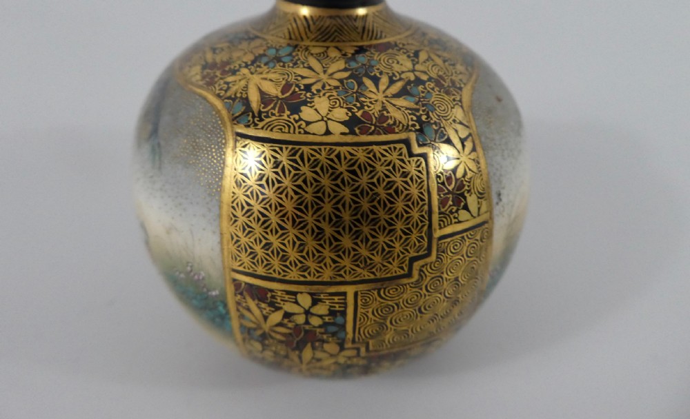 Satsuma pottery vase. Kinkozan, c. 1900. Meiji Period. View VII