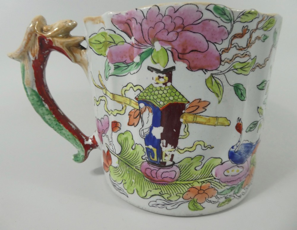 Masons Ironstone Cider Mug, c. 1815. Table and Vase pattern. View IV