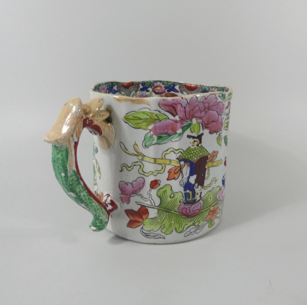 Masons Ironstone Cider Mug, c. 1815. Table and Vase pattern. View V