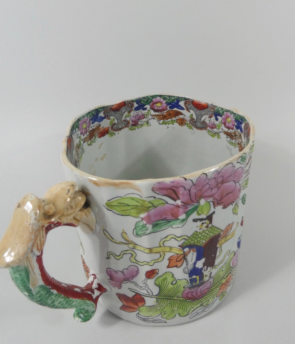 Masons Ironstone Cider Mug, c. 1815. Table and Vase pattern. View VI