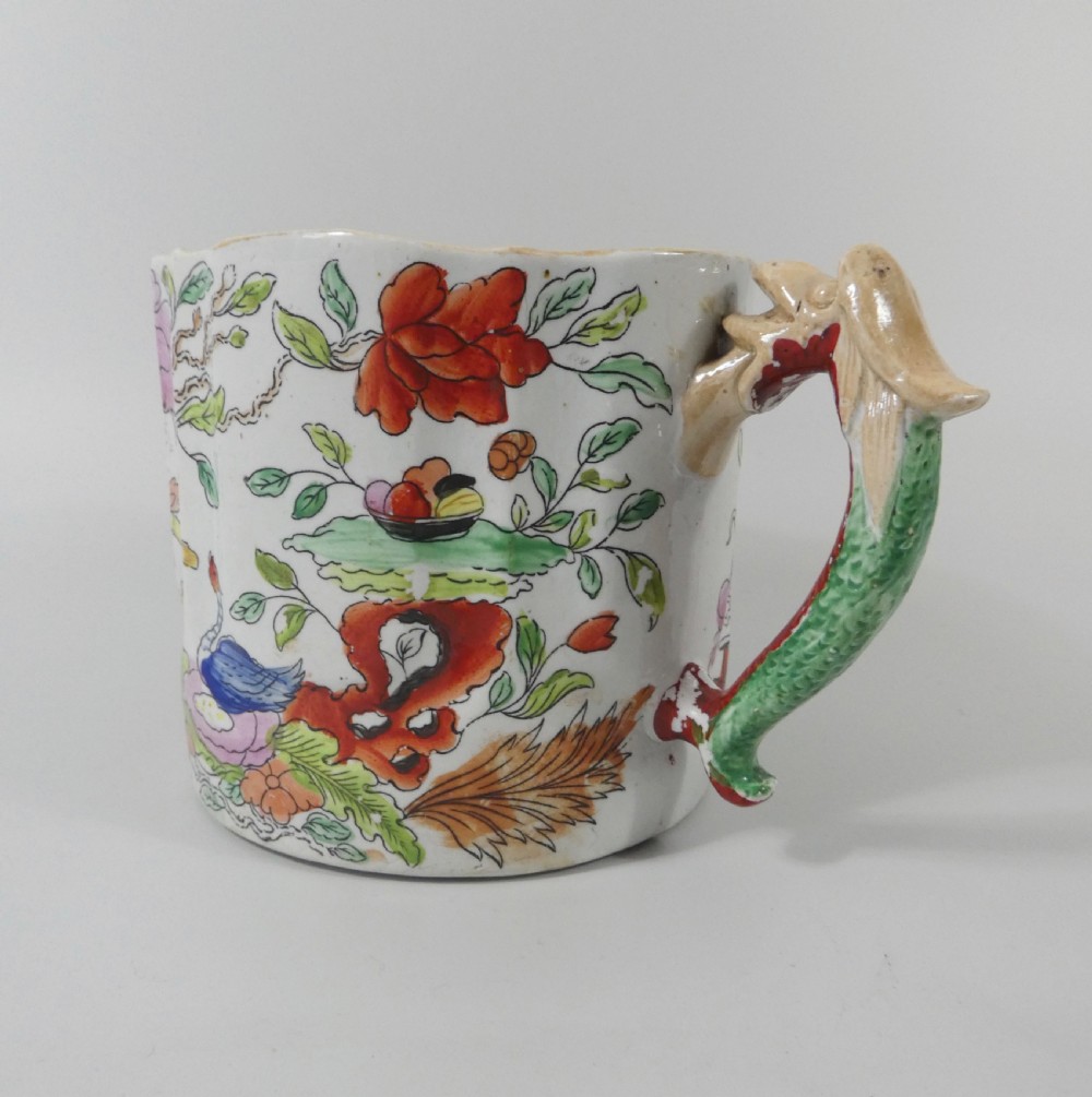 Masons Ironstone Cider Mug, c. 1815. Table and Vase pattern. View VII