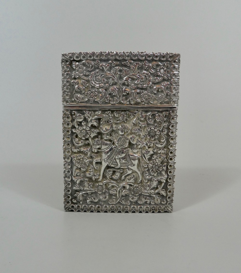 Indian silver card case, c. 1890.