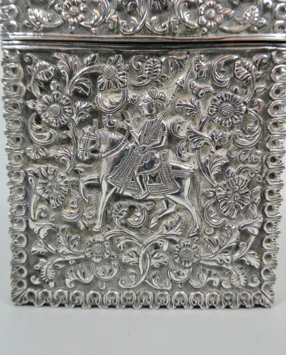 Indian silver card case, c. 1890. View V