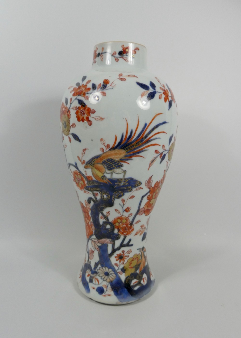 Chinese porcelain garniture of vases, c. 1720. Kangxi Period. View II