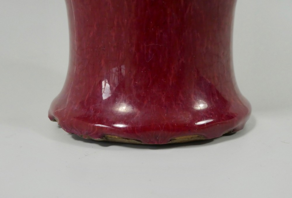Chinese Sang de Boeuf Gu shape vase, 19th Century. Qing dynasty. View IV