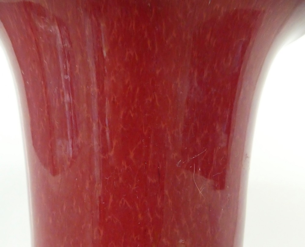 Chinese Sang de Boeuf Gu shape vase, 19th Century. Qing dynasty. View VII