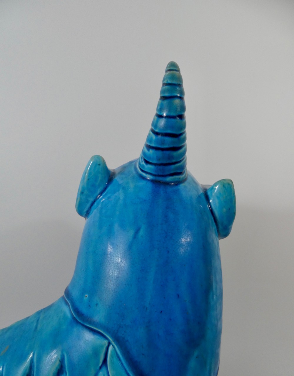 Chinese porcelain turquoise glazed Qilin, c.1880. Qing Dynasty. View V