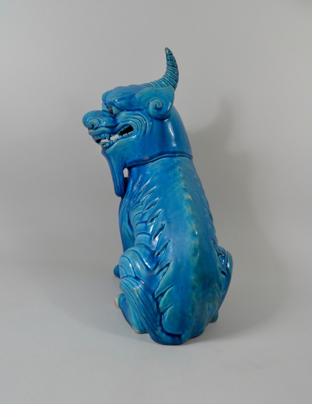 Chinese porcelain turquoise glazed Qilin, c.1880. Qing Dynasty. View VI