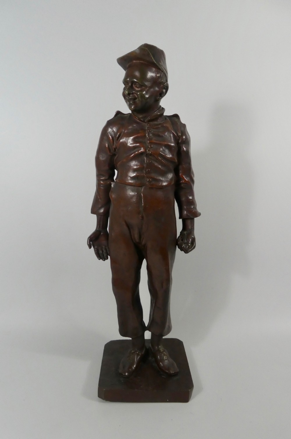 Léopold Eugène Kampf, bronze study of a young man, c. 1880.