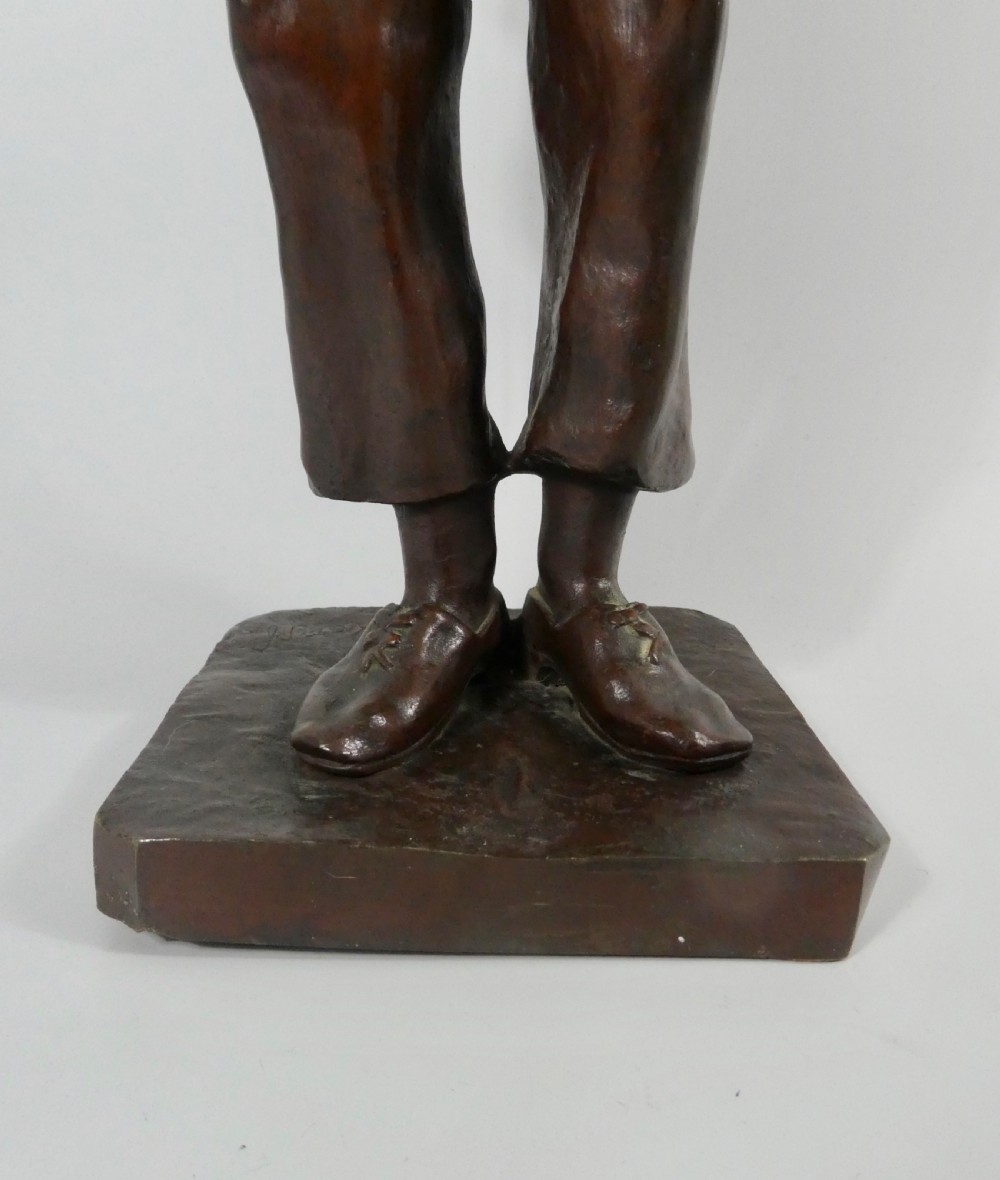 Léopold Eugène Kampf, bronze study of a young man, c. 1880. View IV