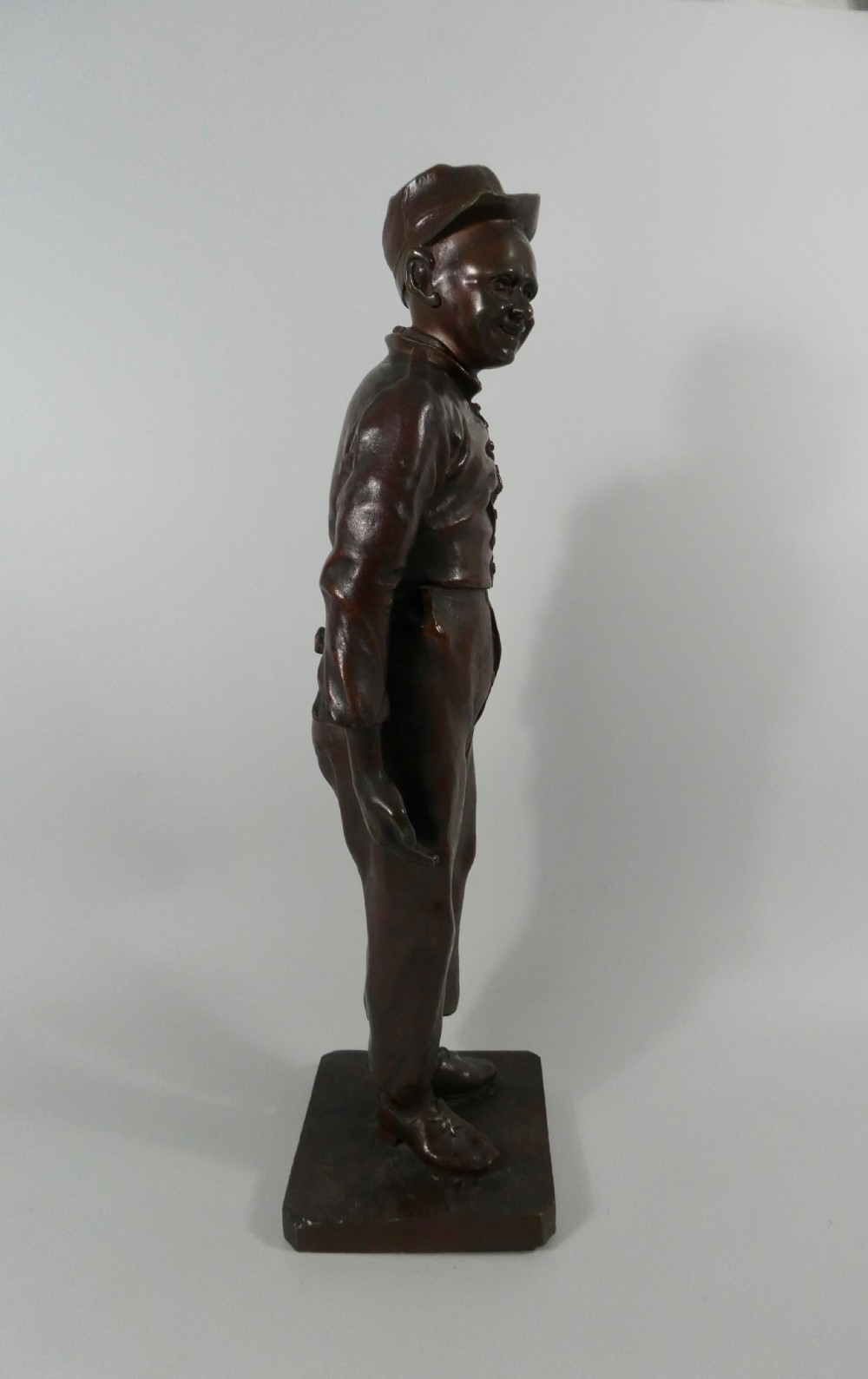 Léopold Eugène Kampf, bronze study of a young man, c. 1880. View V