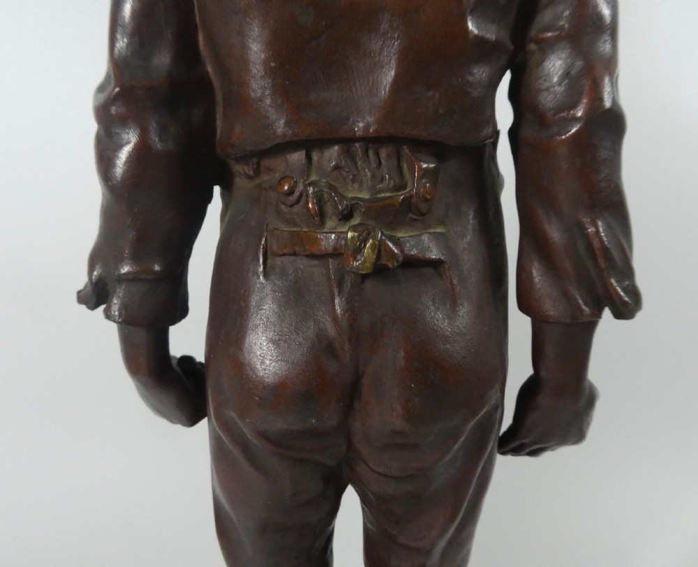 Léopold Eugène Kampf, bronze study of a young man, c. 1880. View IX