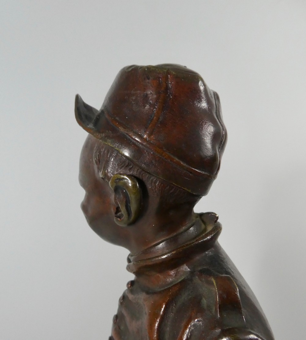 Léopold Eugène Kampf, bronze study of a young man, c. 1880. View XIII