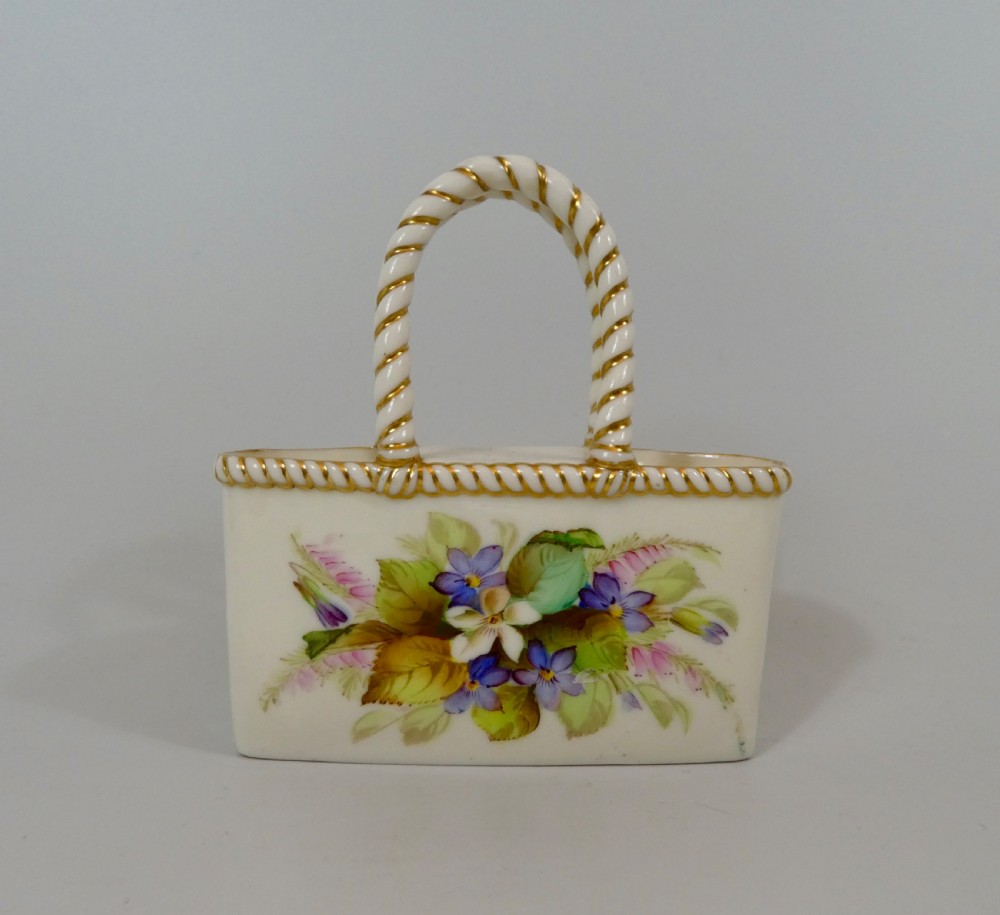 Royal Worcester porcelain vase, as a basket. Dated 1879.