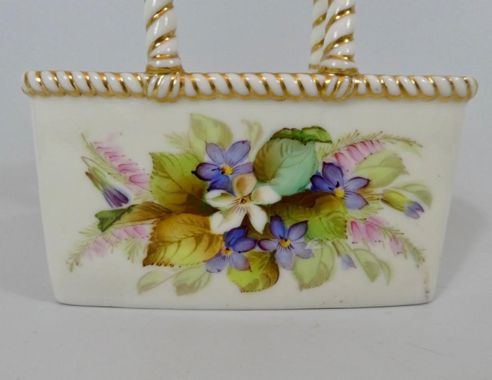Royal Worcester porcelain vase, as a basket. Dated 1879. View II
