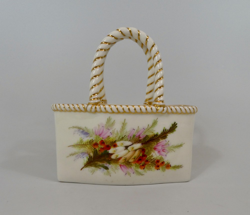 Royal Worcester porcelain vase, as a basket. Dated 1879. View IV