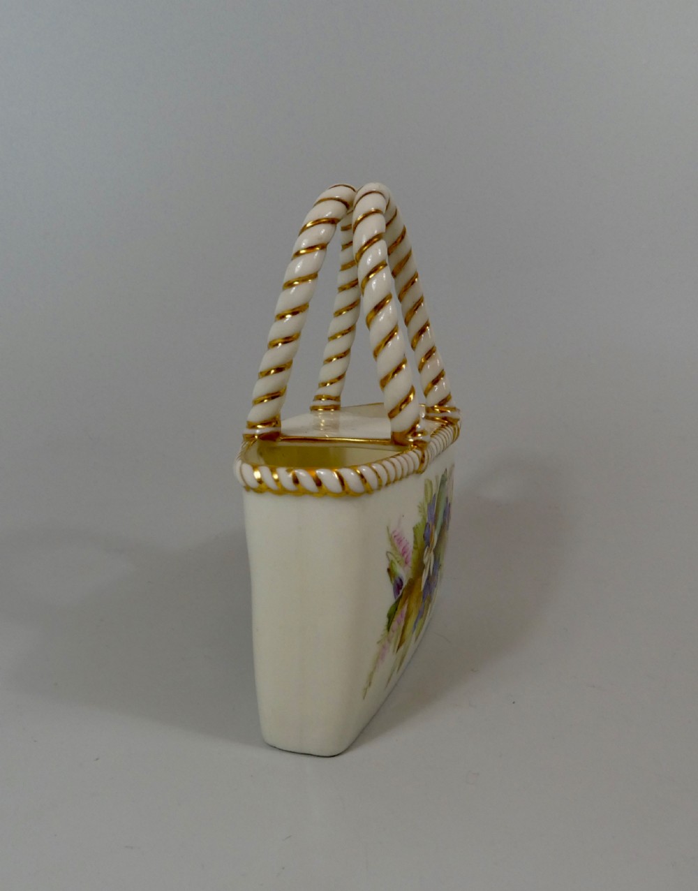 Royal Worcester porcelain vase, as a basket. Dated 1879. View V