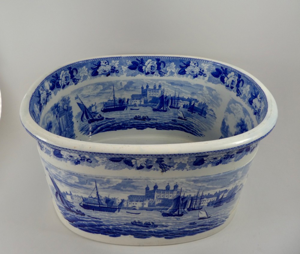 Wedgwood pottery foot bath Tower of London from the Thames, c. 1820. View III