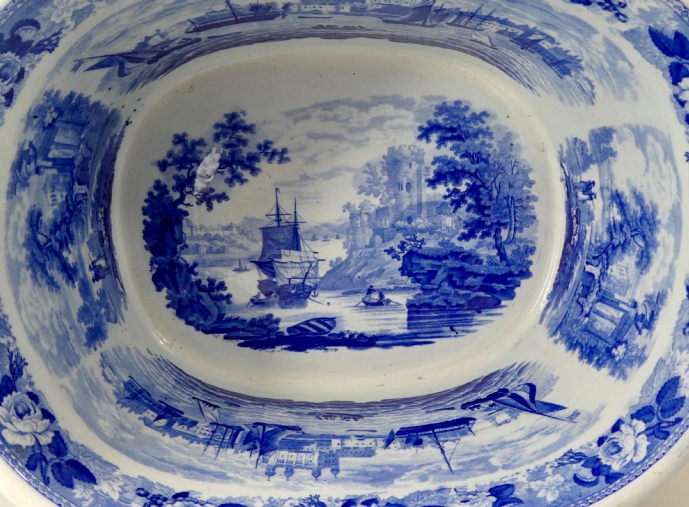 Wedgwood pottery foot bath Tower of London from the Thames, c. 1820. View IV