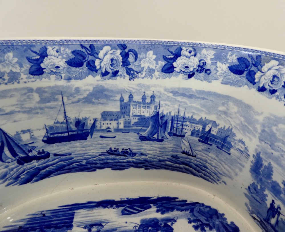Wedgwood pottery foot bath Tower of London from the Thames, c. 1820. View VII